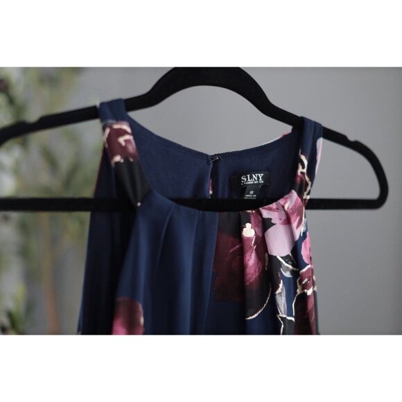 S.L. Fashions Navy and Pink Floral Maxi Dress - Picture 5 of 7